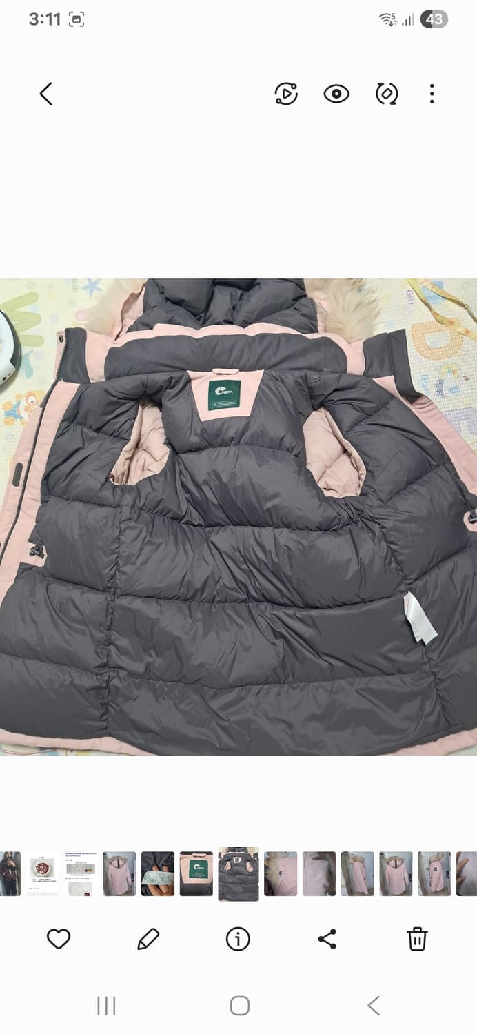 네파 핑크 구스 패딩 다운  95(약55~66) 상품이미지6