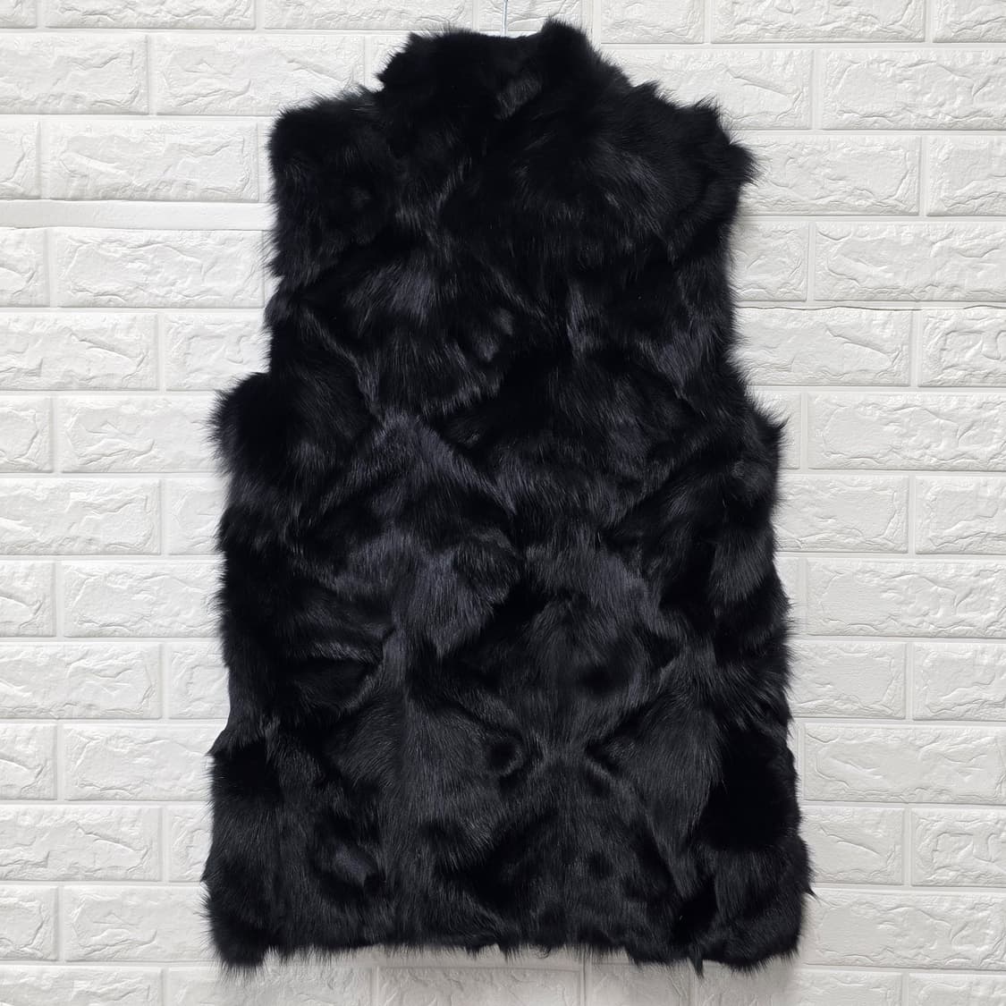 택포// bibi folie 폭스100% 퍼 조끼 L 상품이미지4