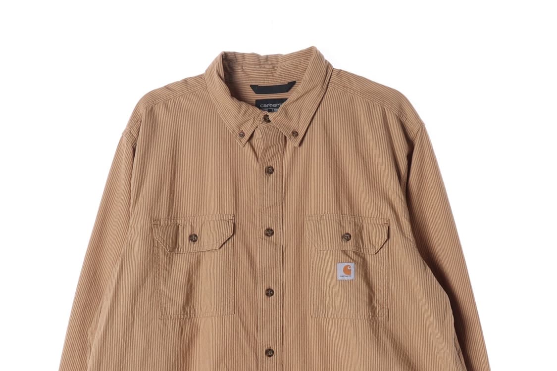 칼하트 스트라이프 셔츠 브라운 XL 상품이미지3
