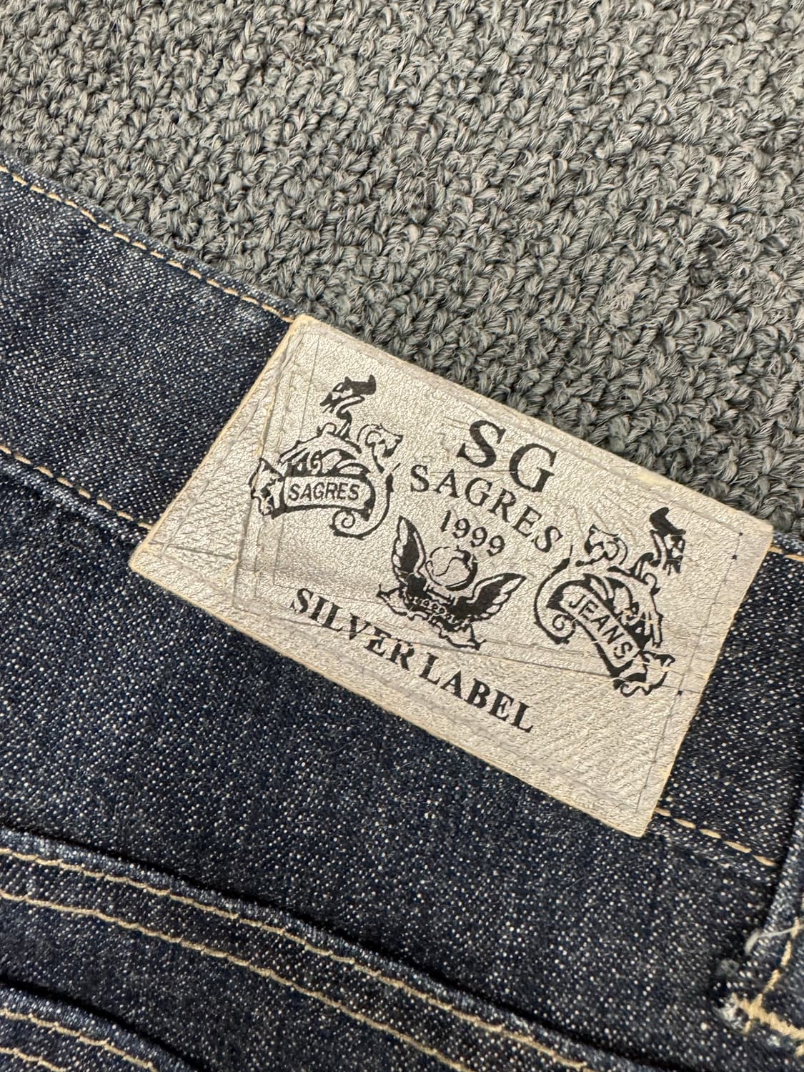 Japanese vintage 여성 뒤포켓 자수 부츠컷 데님팬츠 상품이미지6