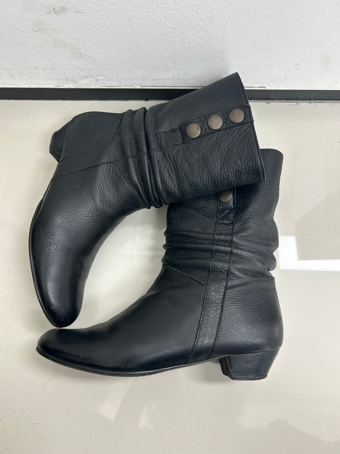 빈티지셔링부츠 가죽주름부츠 상품이미지2