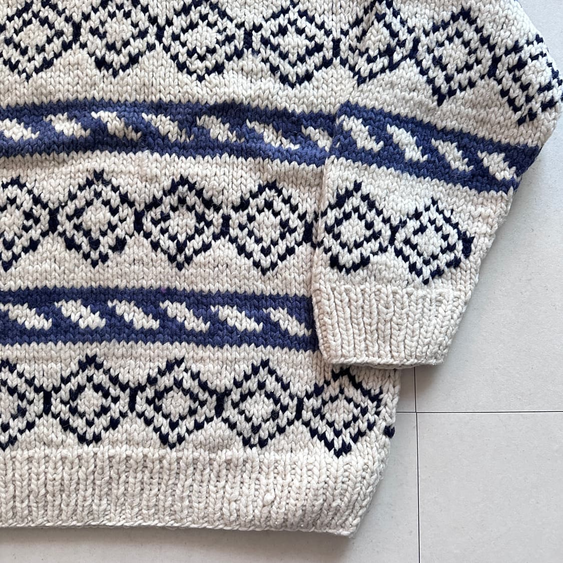 90s La Paz 에콰도르산 헤비 울 에스닉 아즈텍 니트 스웨터  상품이미지3