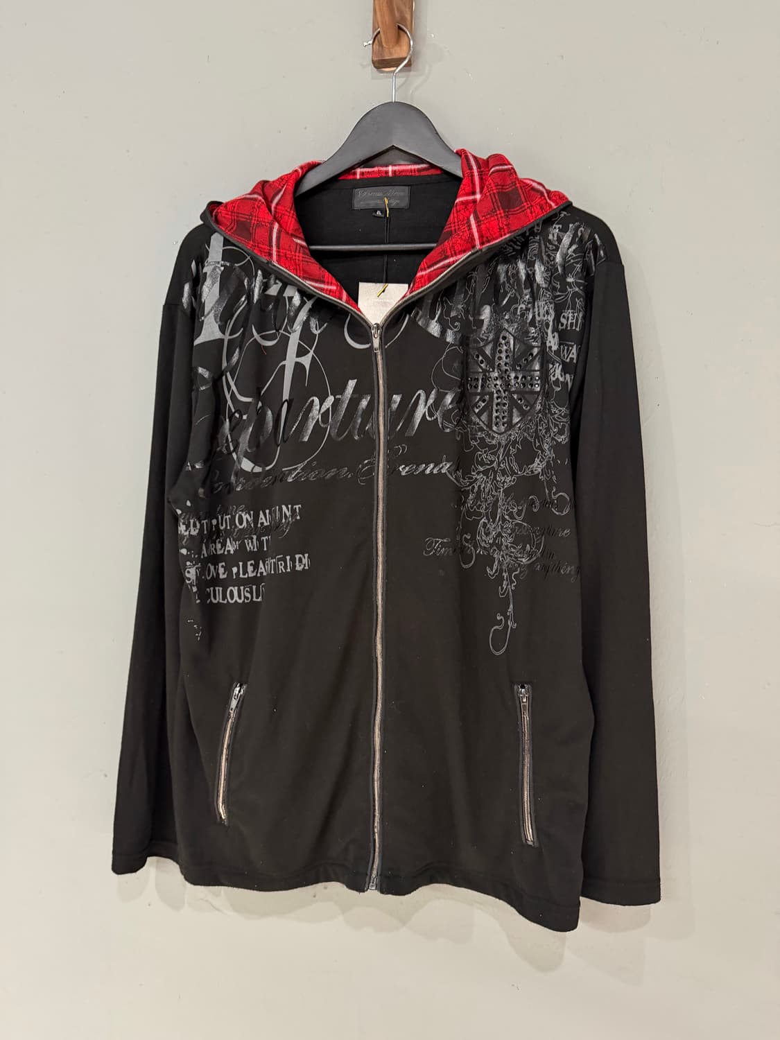 punk printing check point hood zip-up 상품이미지6