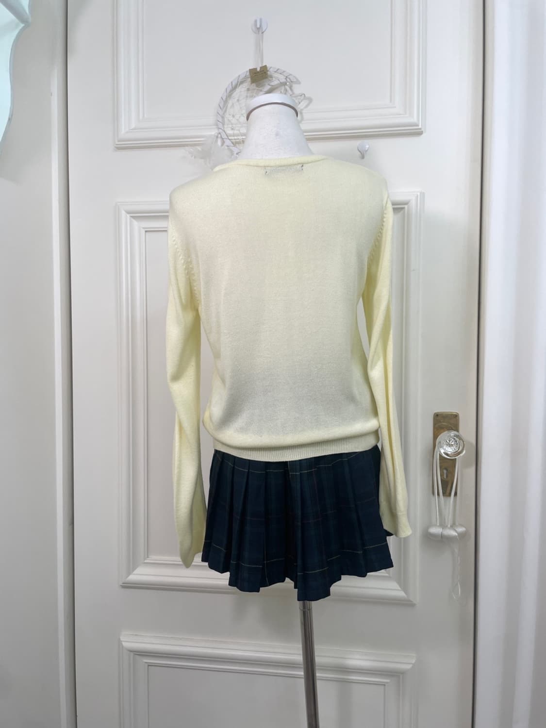 blue green check pleats banding mini ski 상품이미지8