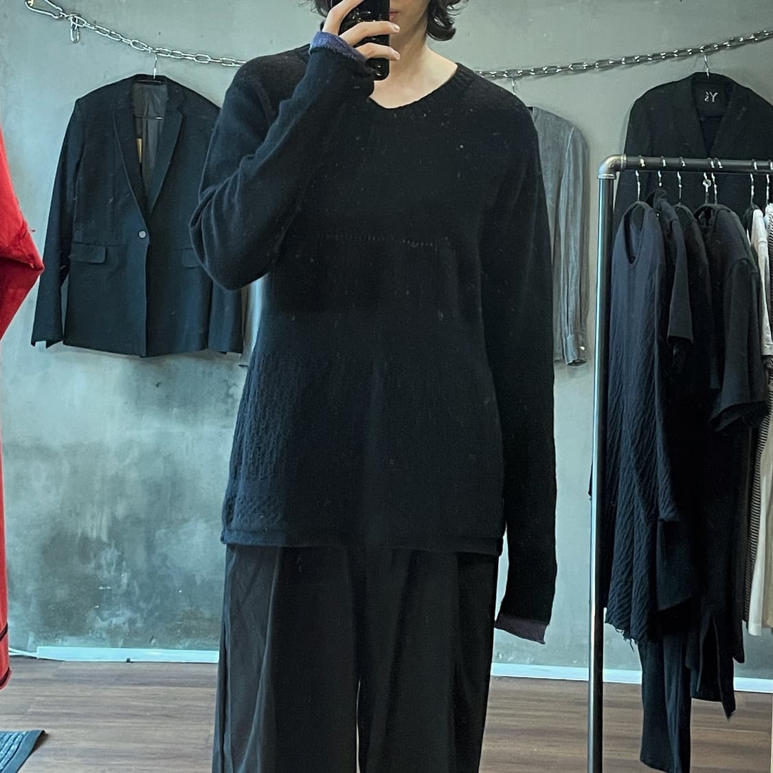 요지 야마모토 브이넥 니트 상품이미지2