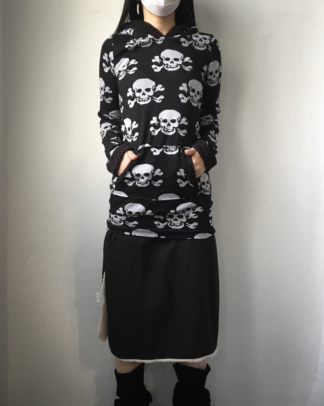 Skull pattern hood 상품이미지1
