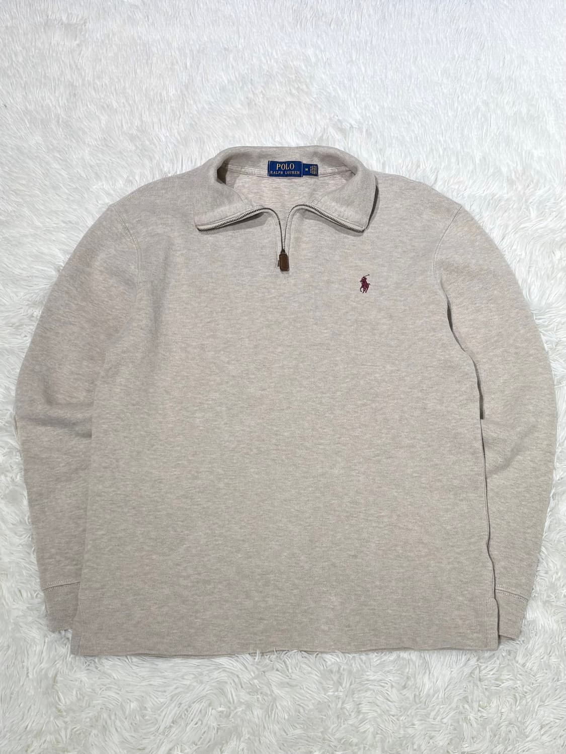 폴로랄프로렌 베이지 포니 니트 반집업 상품이미지5