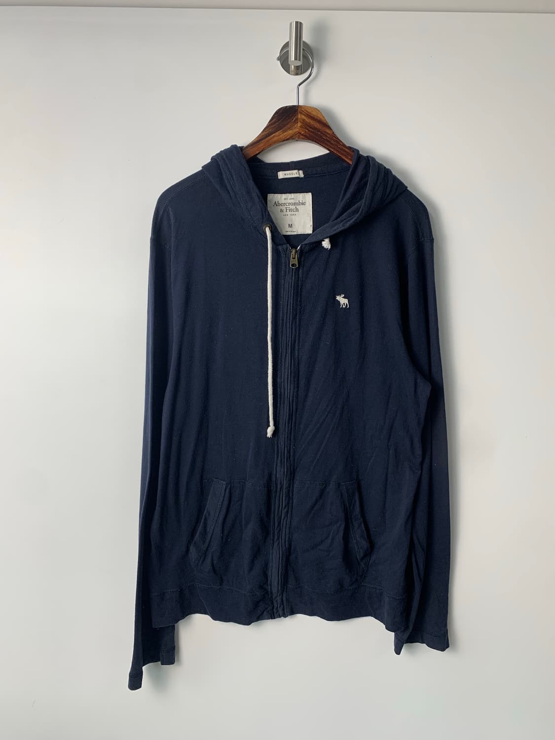 아베크롬비 산양로고 네이비 니트 후드집업 상품이미지2