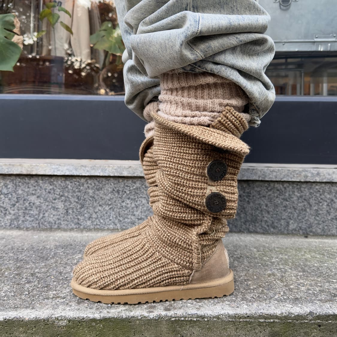 2000s Y2K 니트 카디 어그 부츠 상품이미지5