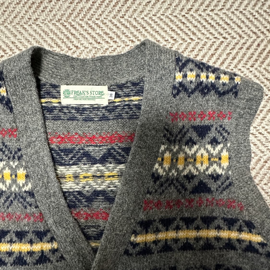 FREAK'S STORE wool 100% knit vest 상품이미지3
