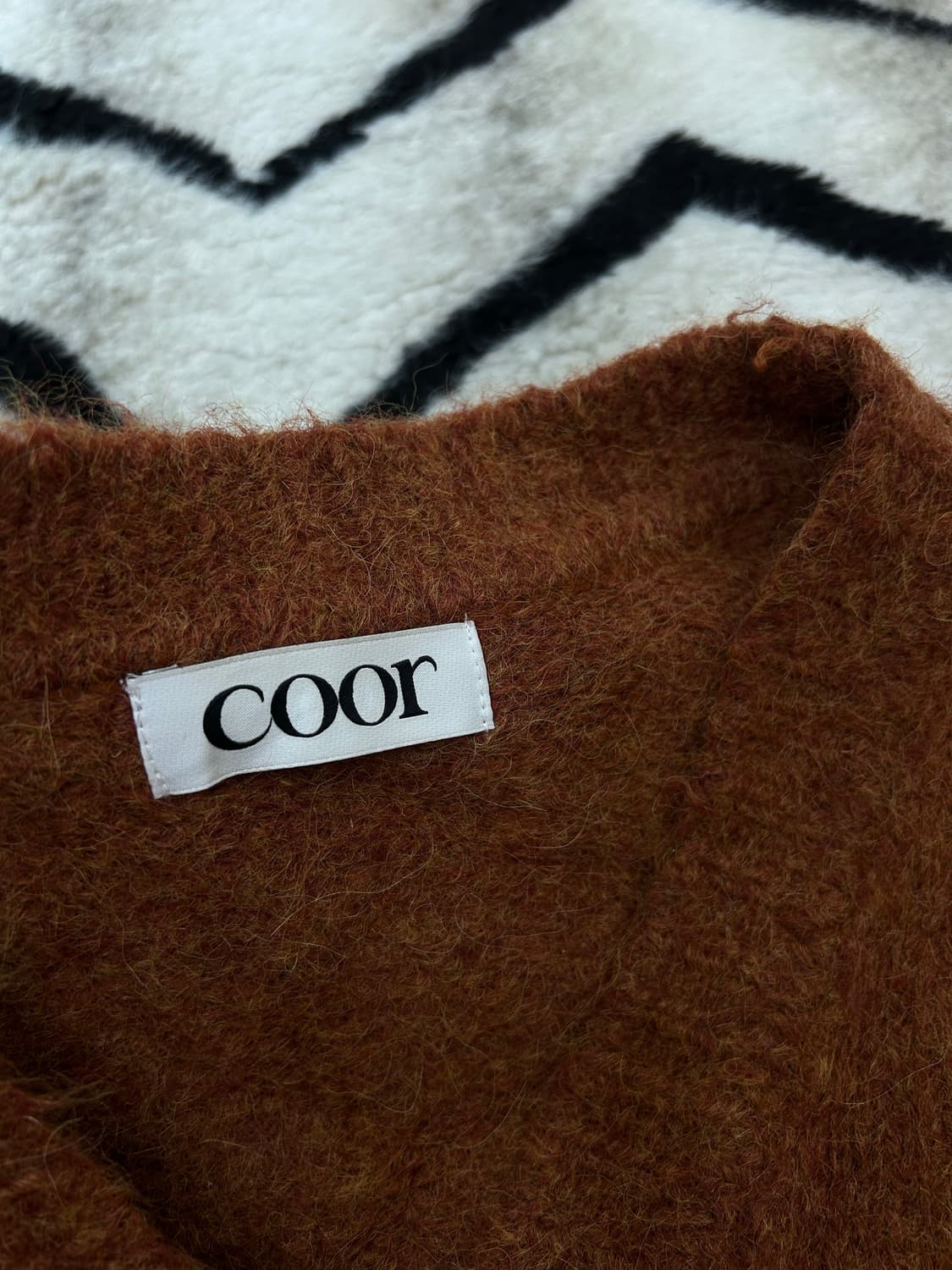 [S]Coor 헤어리 알파카 가디건/브릭멜란지 상품이미지6