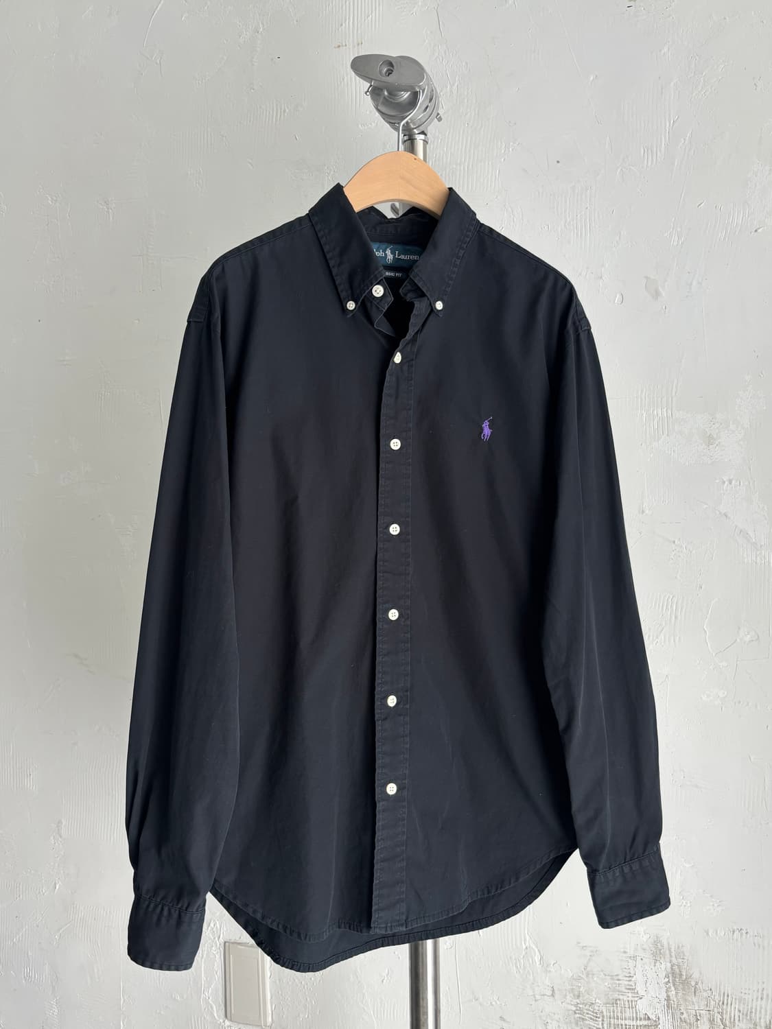 Polo 폴로 랄프로렌 퍼플포니 블랙 컬러 솔리드 셔츠 상품이미지1
