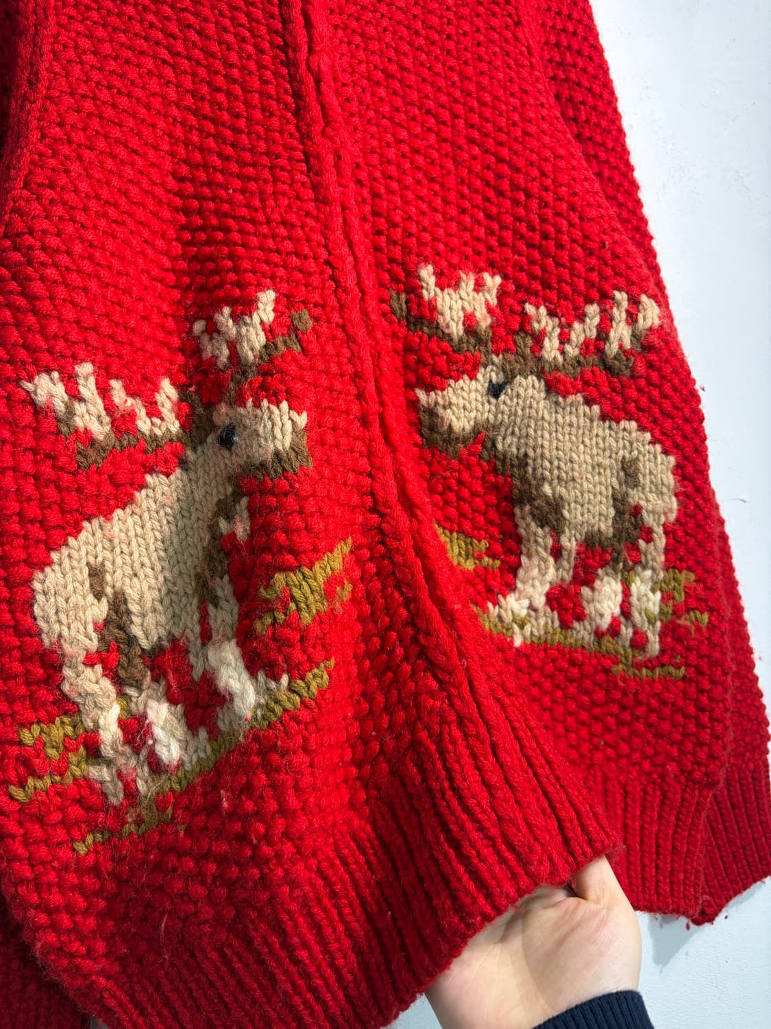 Heavy wool 100% 루돌프 니트집업 코위찬 상품이미지3