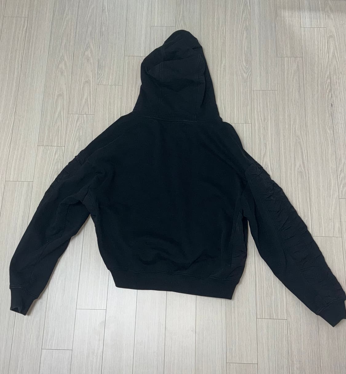 엑스톤즈 루즈핏 셔링 나일론 코튼 후디 상품이미지4