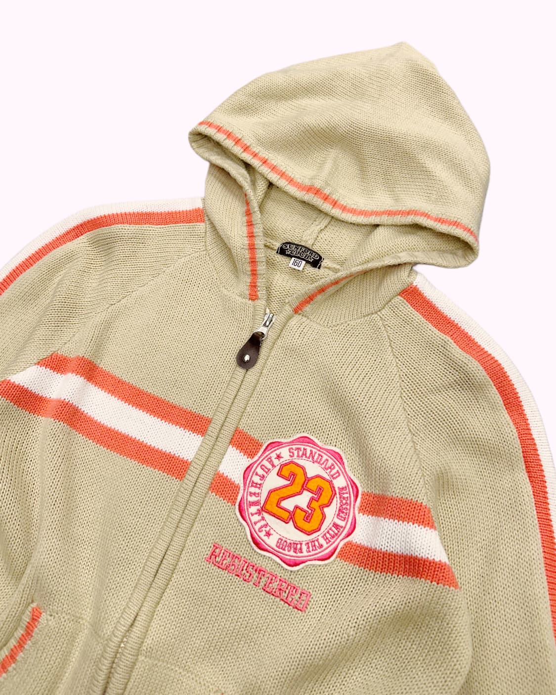 beige knit hood zip-up 상품이미지3