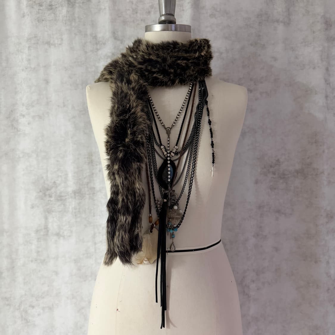 Leopard fur scarf 상품이미지1