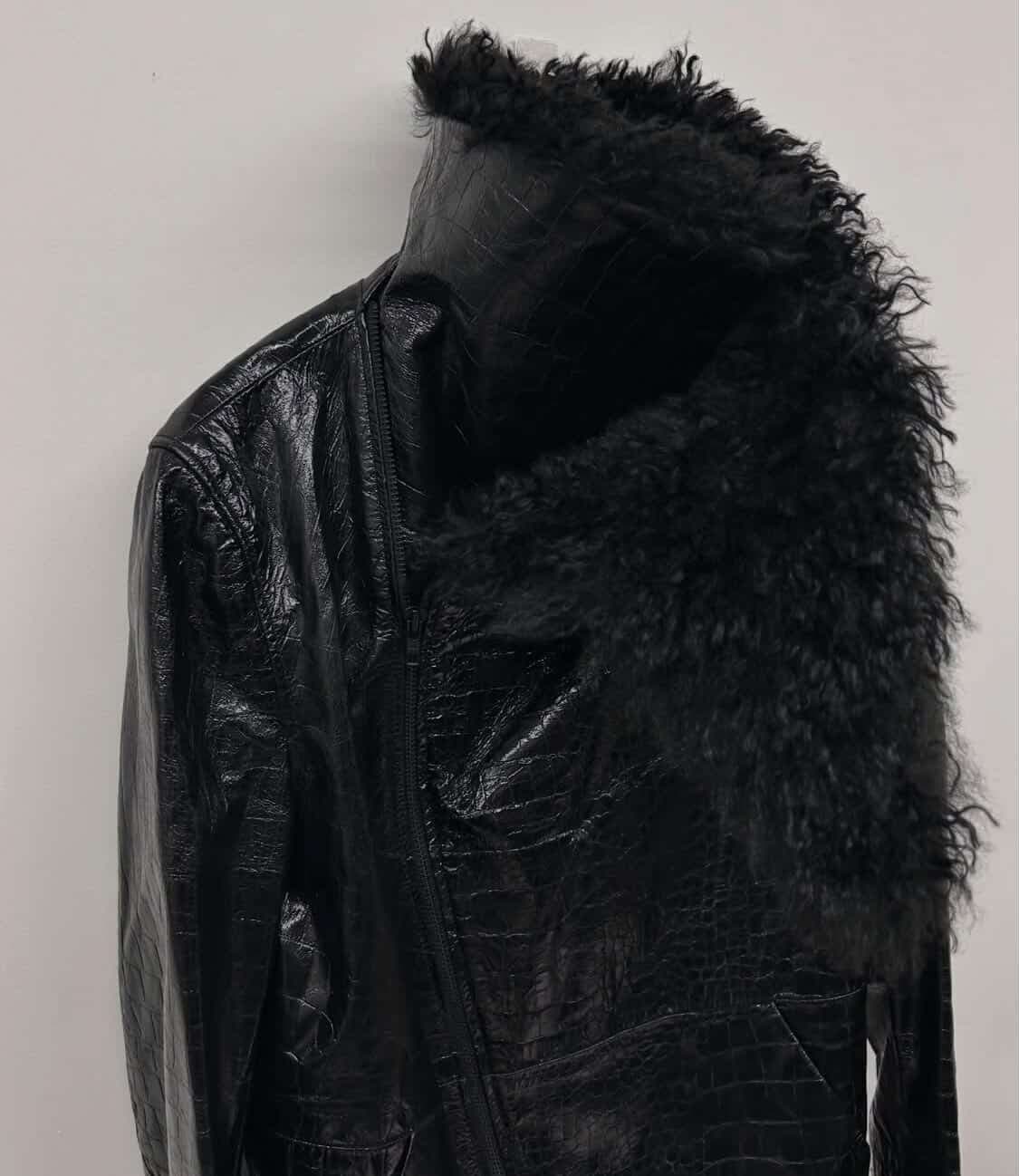 206homme 하이넥 사선 비대칭 레더자켓 상품이미지6