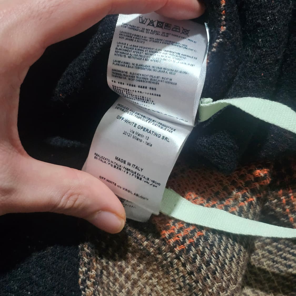 오프화이트 오렌지 플란넬 체크 셔츠 상품이미지7