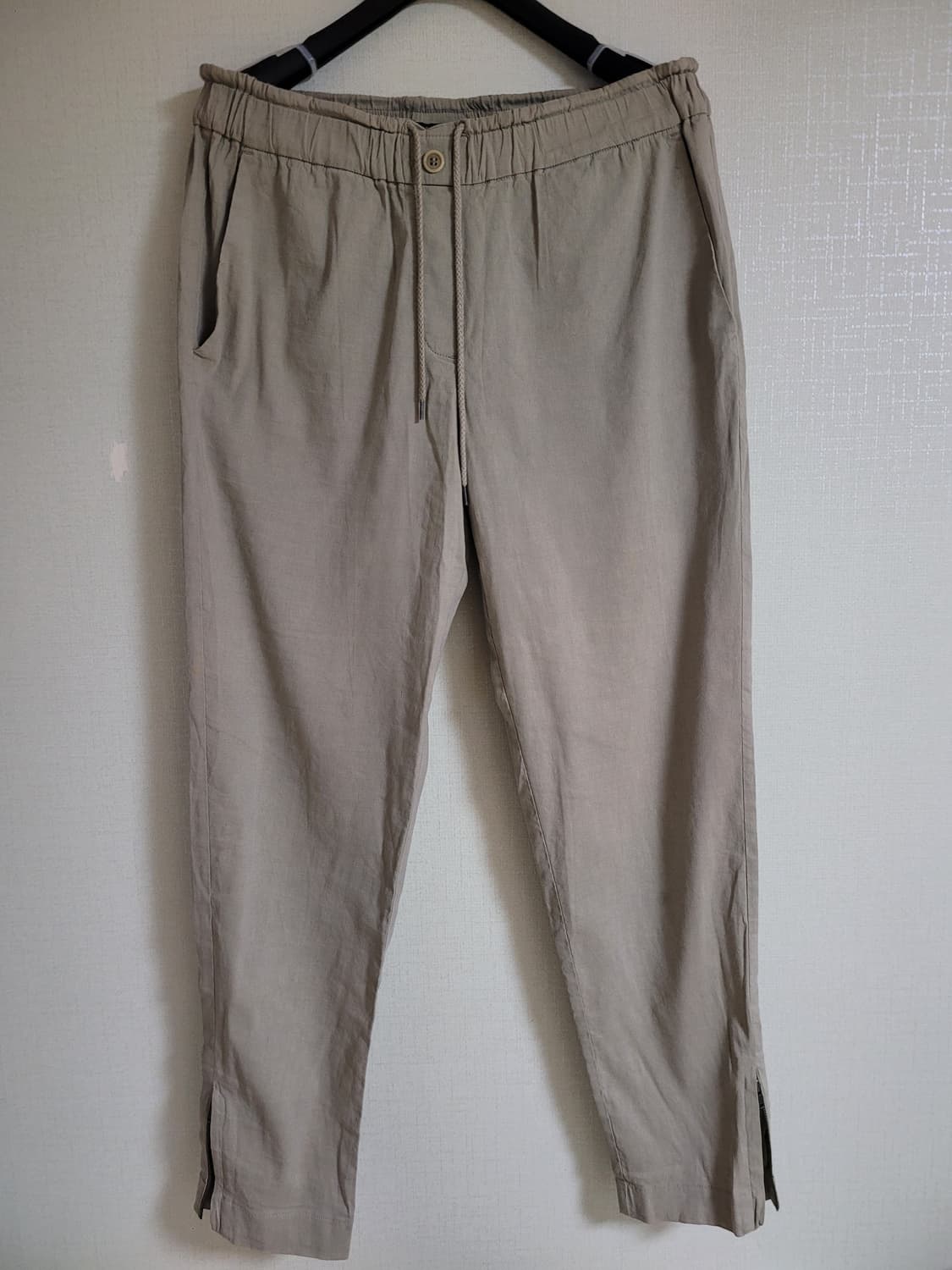 띠어리 베이지색 린넨 밴딩 여성 팬츠 상품이미지5