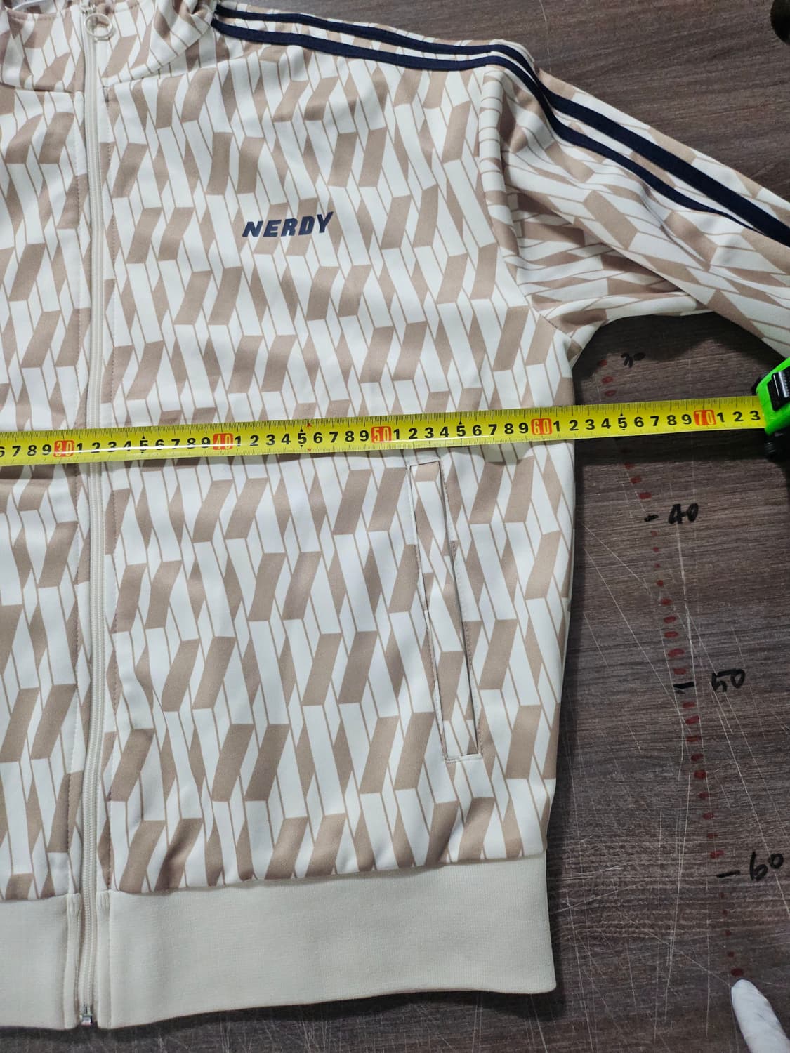 널디 패턴 트랙 자켓 아이보리 M 상품이미지6