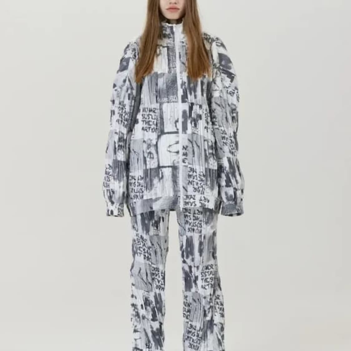 [s/e/o] 패턴 플리츠 자켓 바람막이 상품이미지2