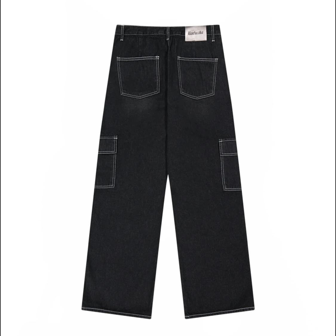 락케이크 하프문 카고 데님 와이드 팬츠 XS 상품이미지5