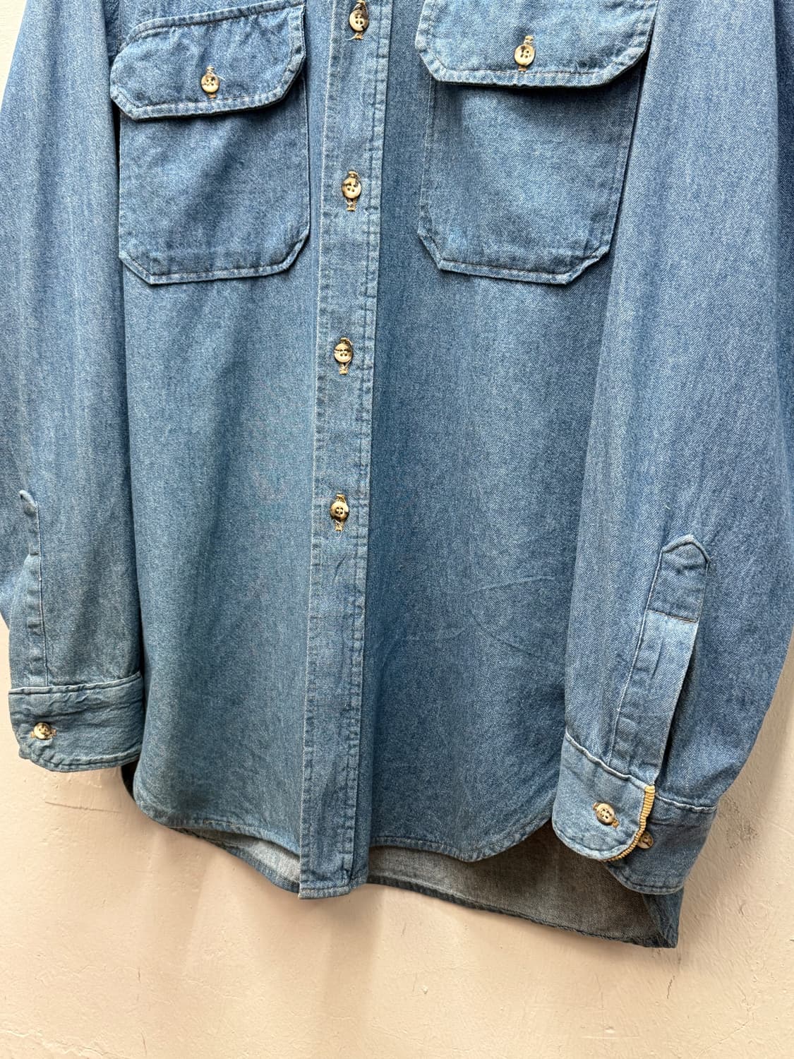 80s USA Five Brother Denim Shirt 상품이미지3
