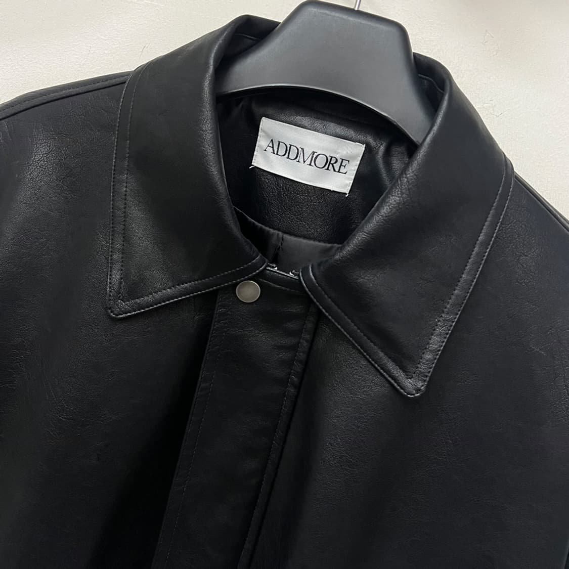 에드모어 헤일리 오버핏 블랙 레더 자켓 FREE 상품이미지3