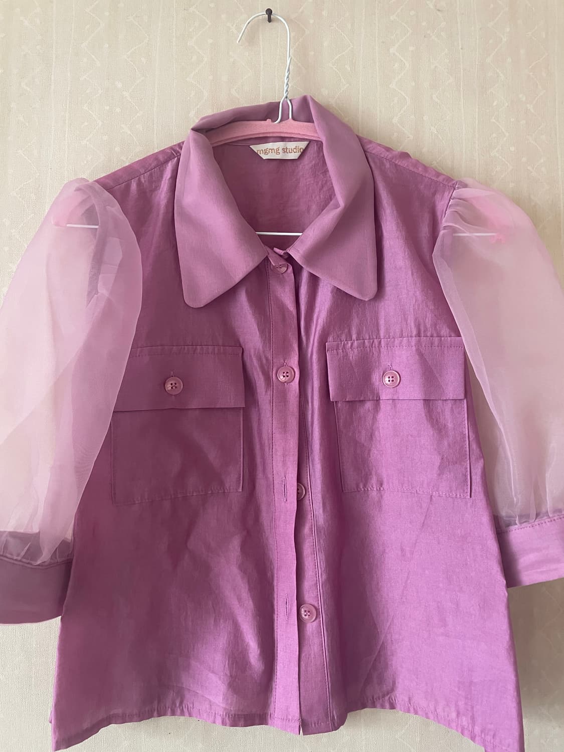 mgmg studio 포켓리본블라우스 (오간자) 상품이미지1