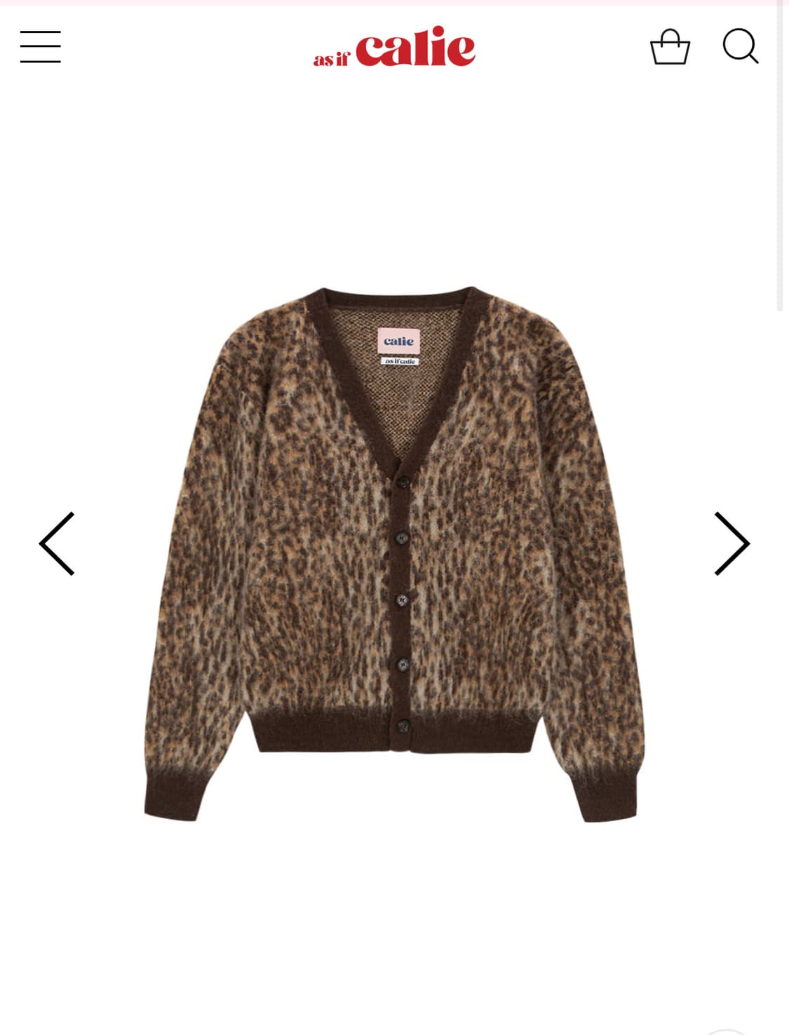 애즈이프캘리 leopard knit cardigan brown 상품이미지4