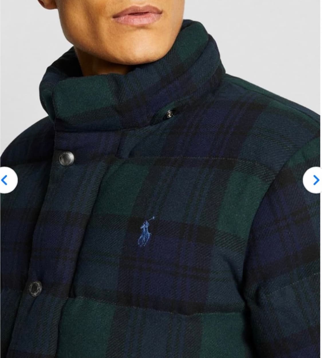 폴로 랄프로렌 블랙워치 타탄체크 패딩 L 상품이미지9