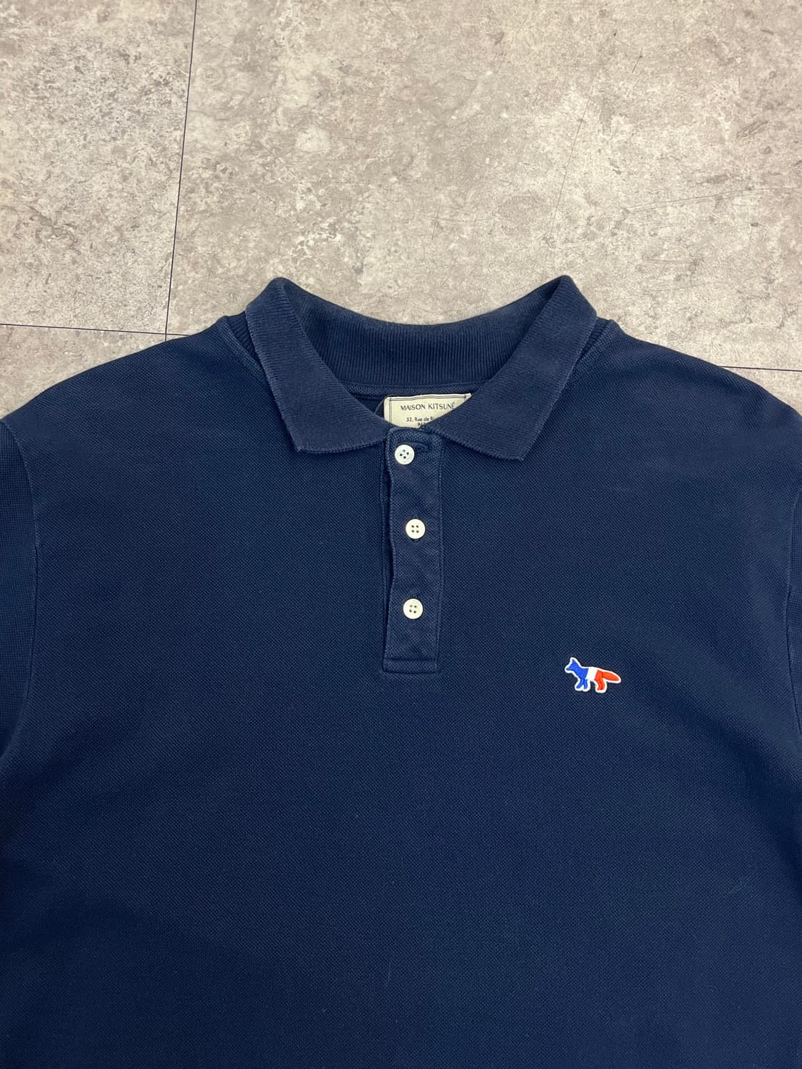 메종키츠네 반팔 카라티 네이비 L #csz3728 상품이미지5