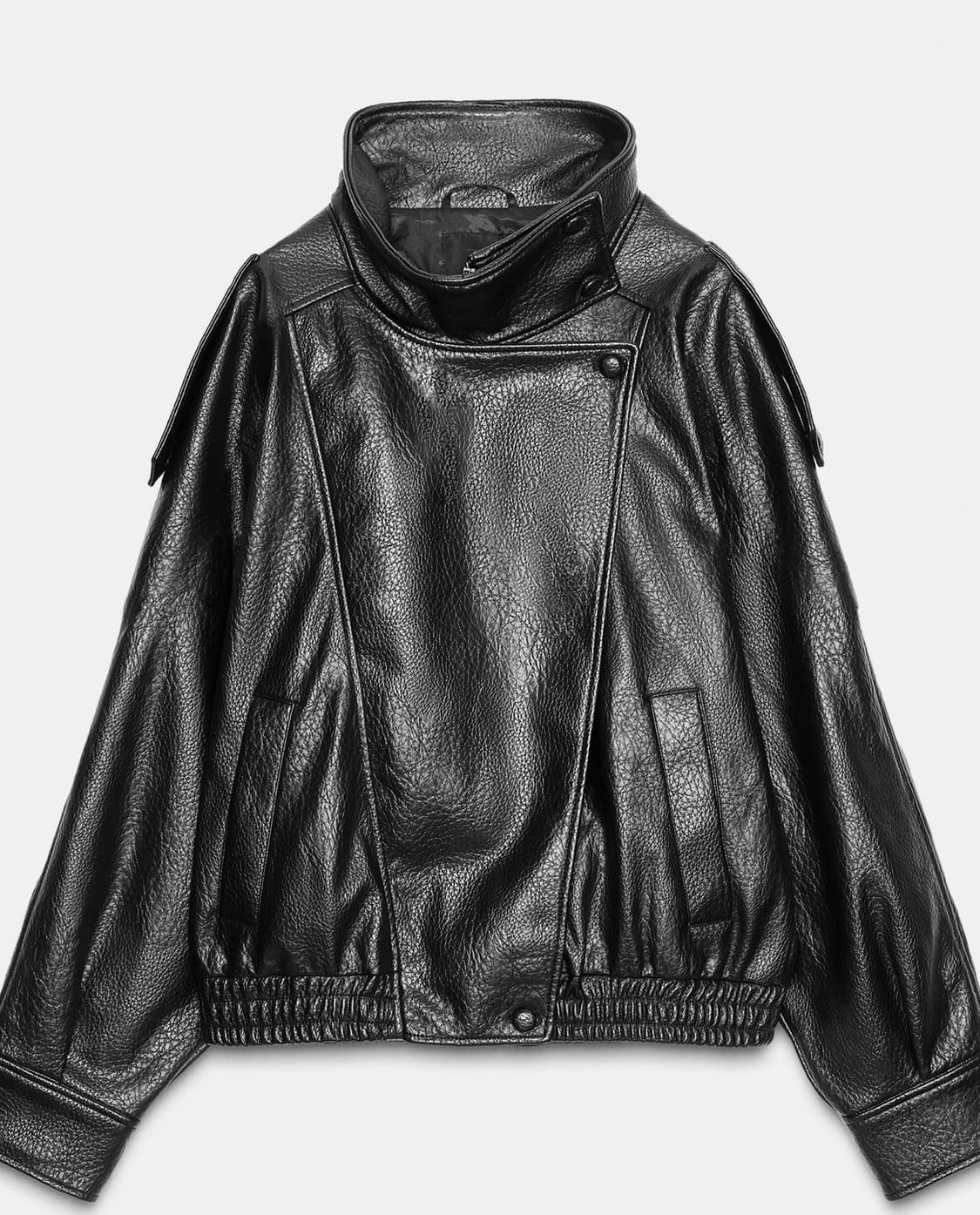 Zara 자라 페이크 레더 점퍼 M 새상품 상품이미지1