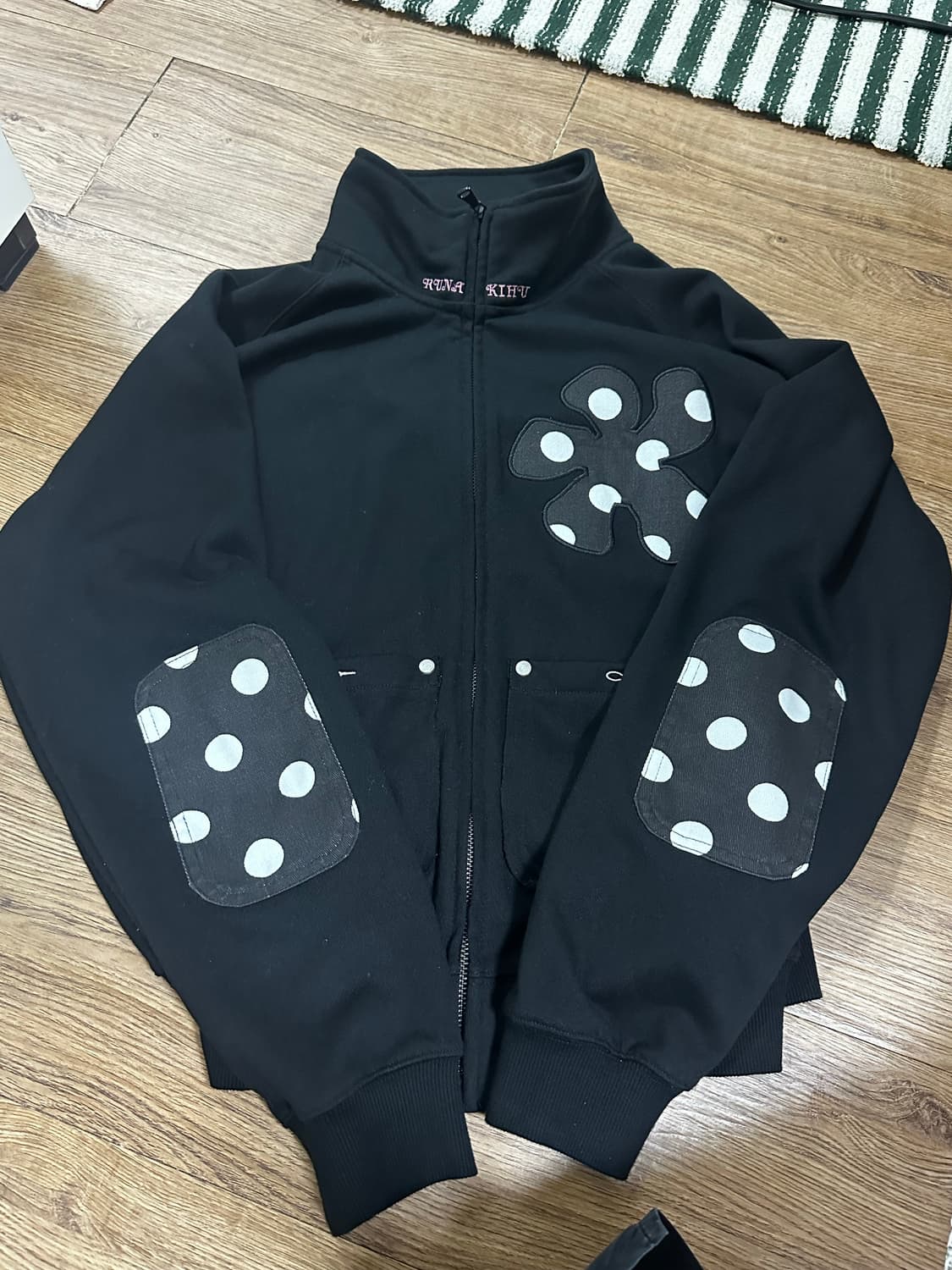 루나키후 도트 플라워 스웻 집업 상품이미지4