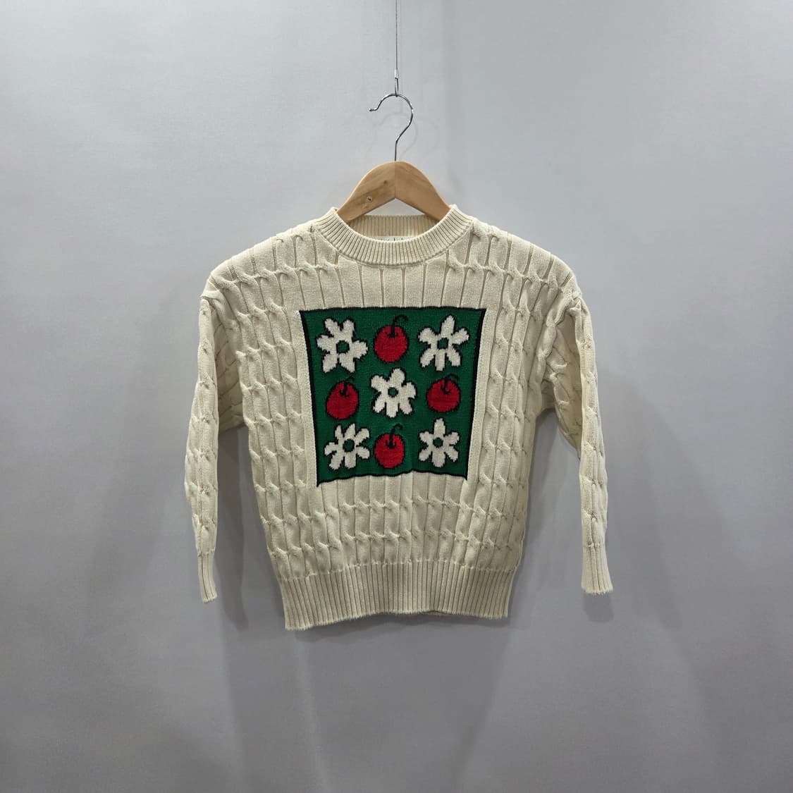 리미떼두두 키즈 그림자수 케이블 니트 L 상품이미지1