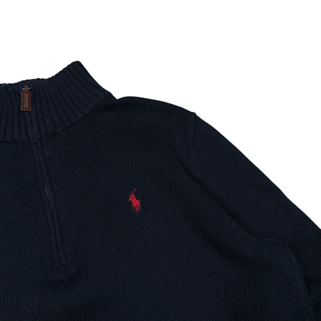 폴로 랄프로렌 네이비컬러 니트 반집업 상품이미지2
