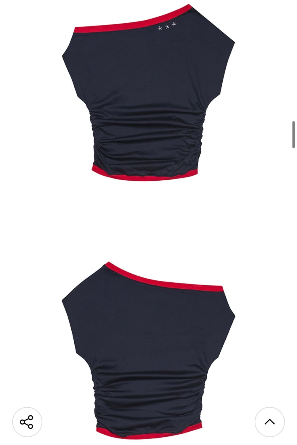 라티젠 원숄더 보트넥탑- 네이비 상품이미지2