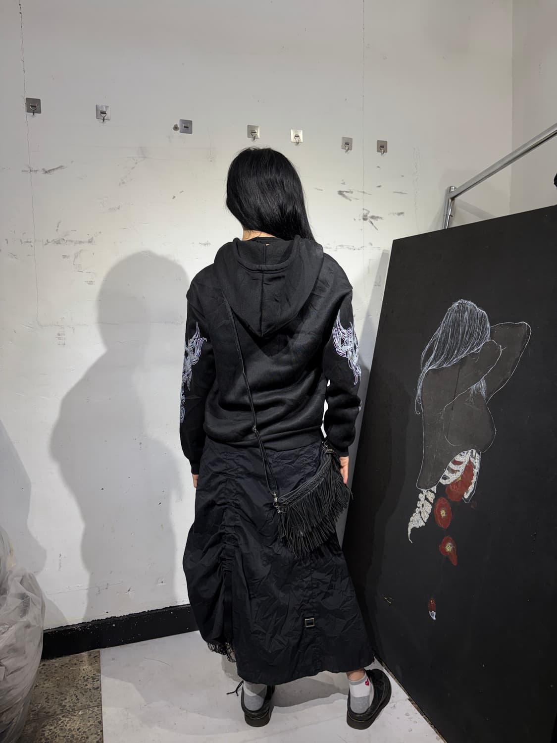 00s JPN 고딕 펑크 일본 빈티지 후드 집업 M 상품이미지5