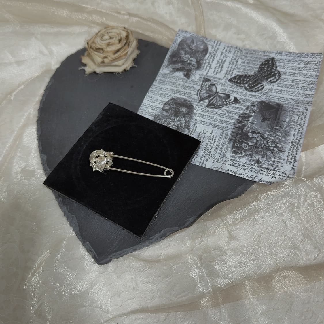 빈티지 오리엔탈  종이 클립 플라워 브로치 상품이미지2