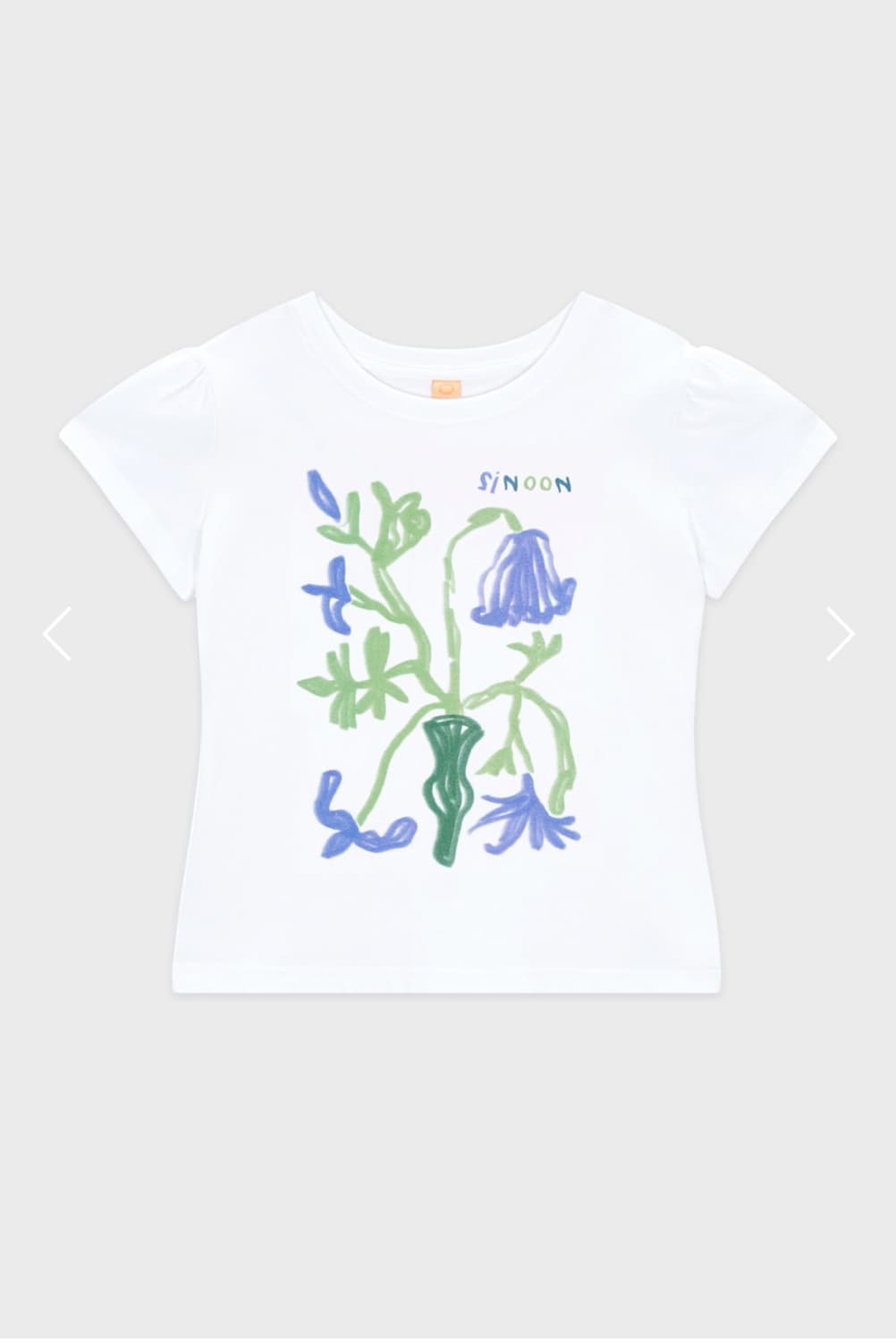 Flower vase puff T shirt - Blue 상품이미지1