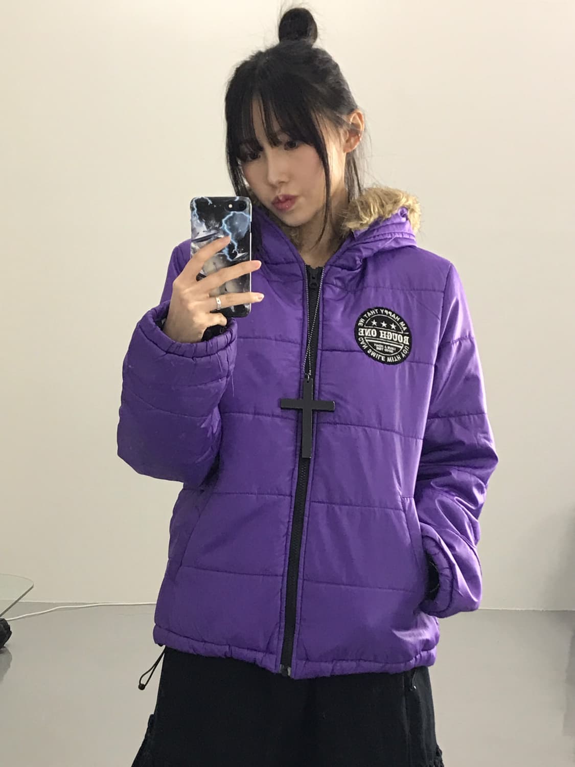 Jpn Kitsch Purple Puffer Jackets 상품이미지2