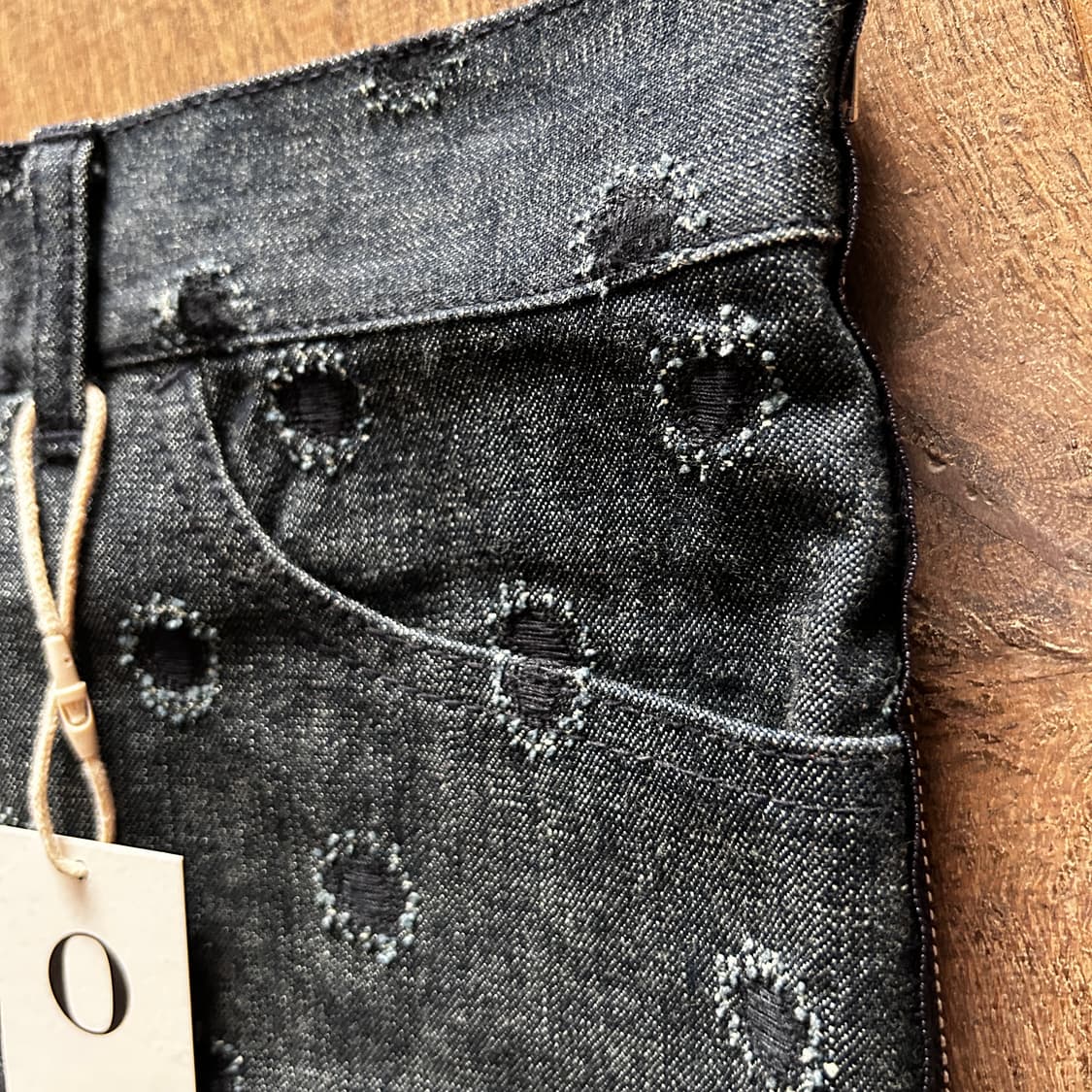 Needlepoint Dot Denim Skirt 상품이미지3