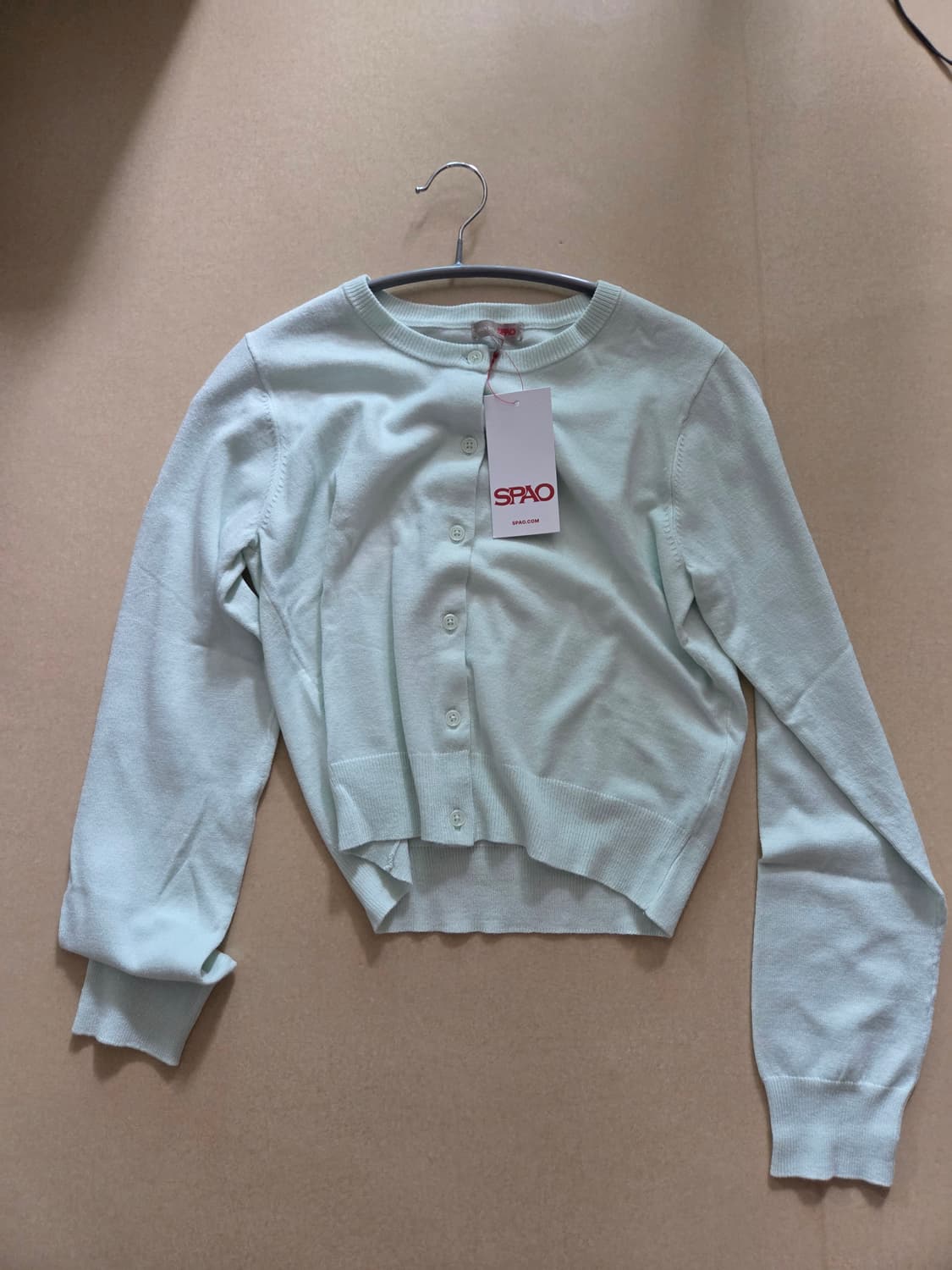 [새상품] 스파오 라운드넥 가디건 민트 상품이미지1