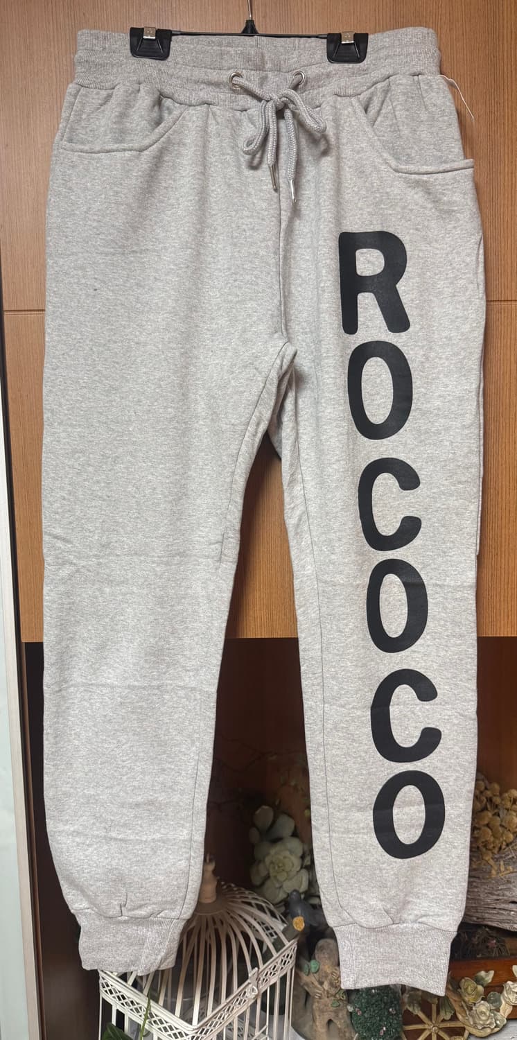 ROCOCO 로고 스웨트 팬츠 M - 새상품 ( 그레이, 블랙 ) 상품이미지5