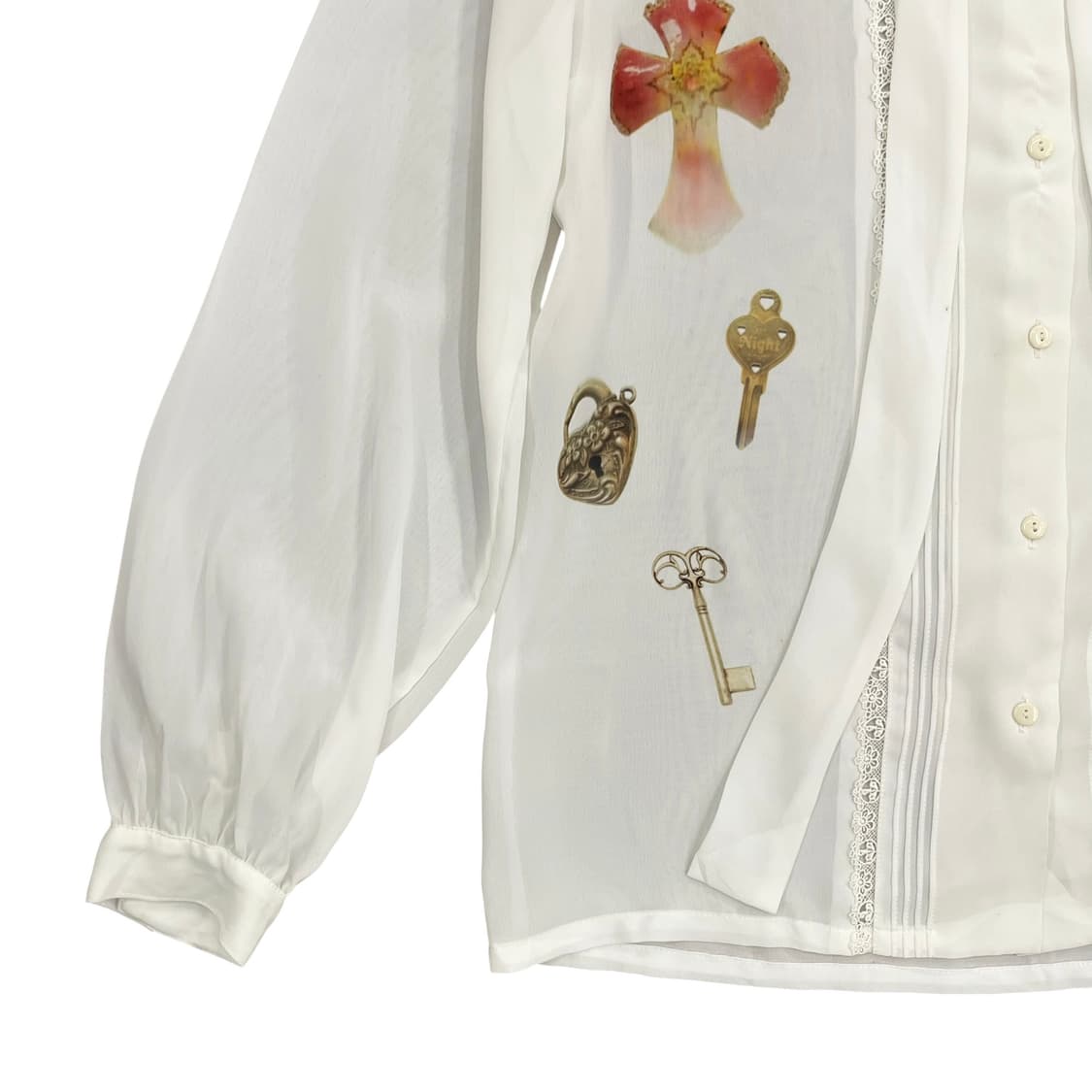 Gothic Printing See Through Shirt 상품이미지7