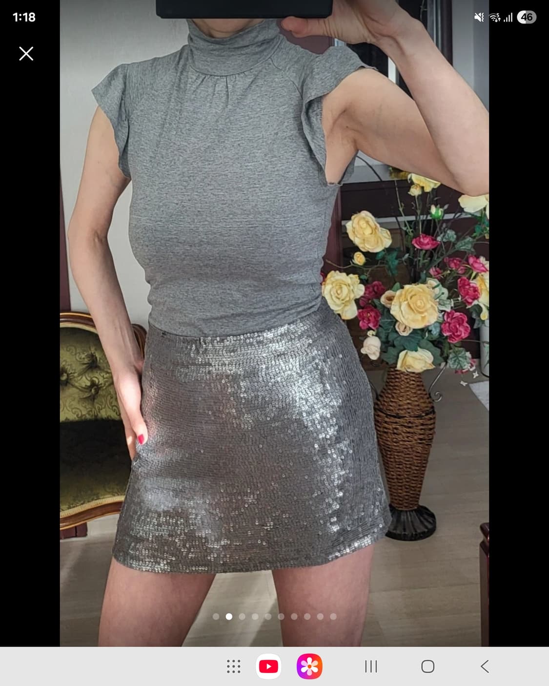 프랑스 모르간 터틀넥 모달 셔츠 그레이  상품이미지1