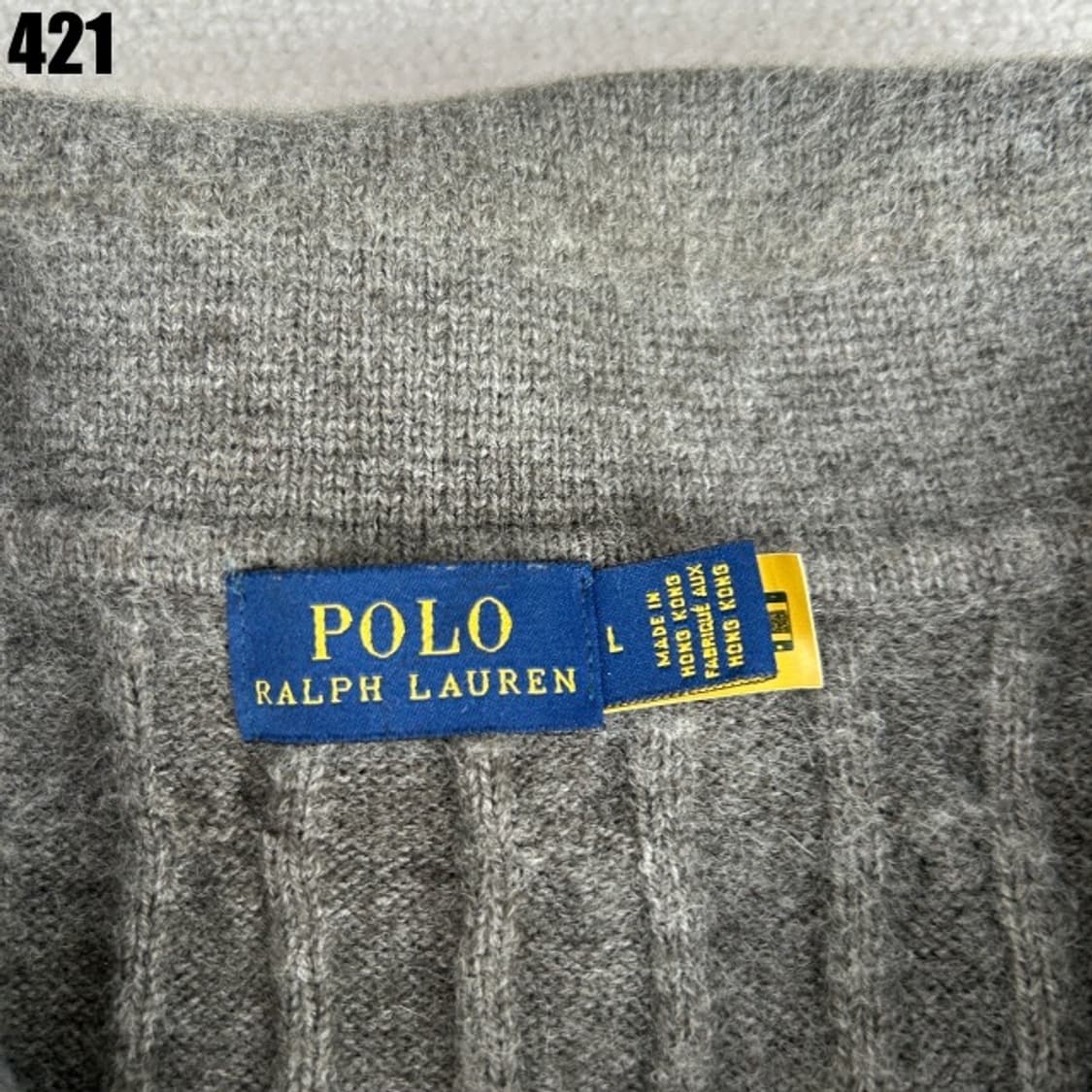 폴로 케이블 니트 가디건 회색  상품이미지2