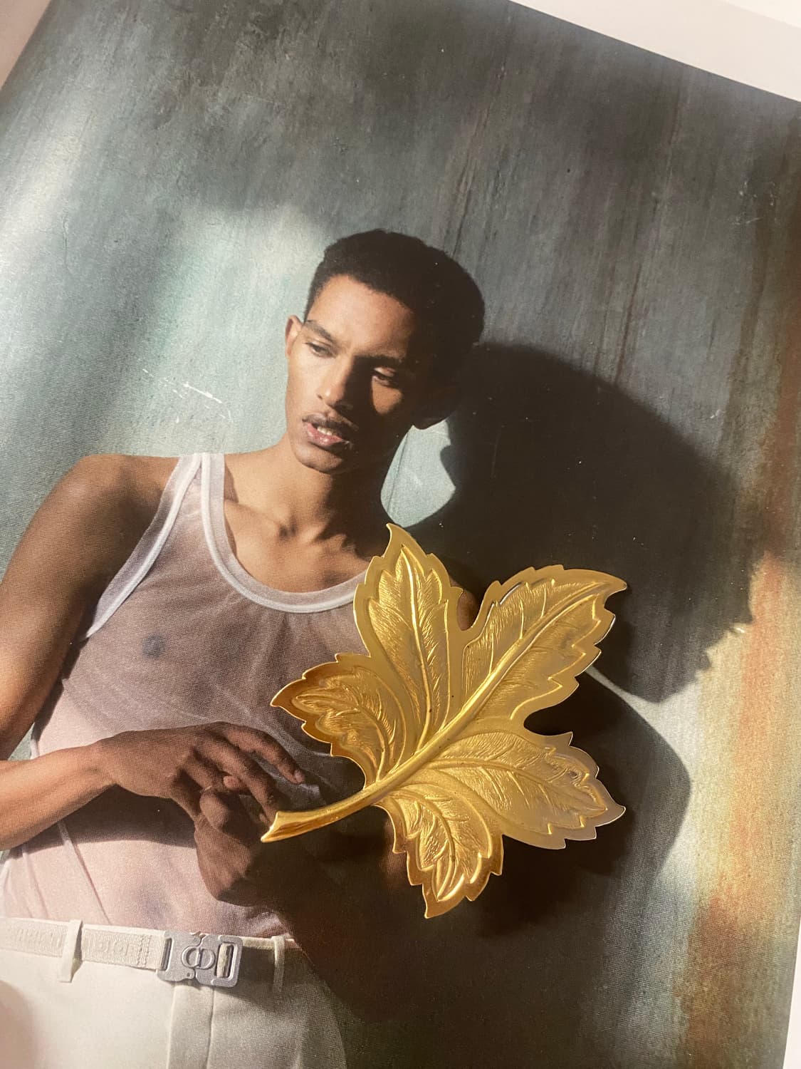 일본 빈티지 골드 리프 브로치 단풍잎 상품이미지1