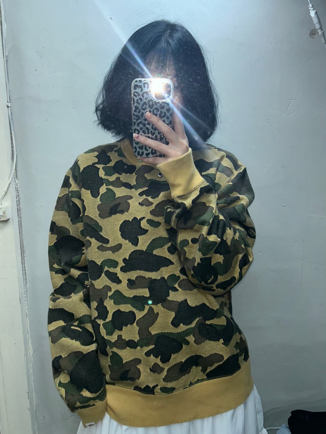 A BATHING APE 베이프 녹계 밀리터리 맨투맨 상품이미지1