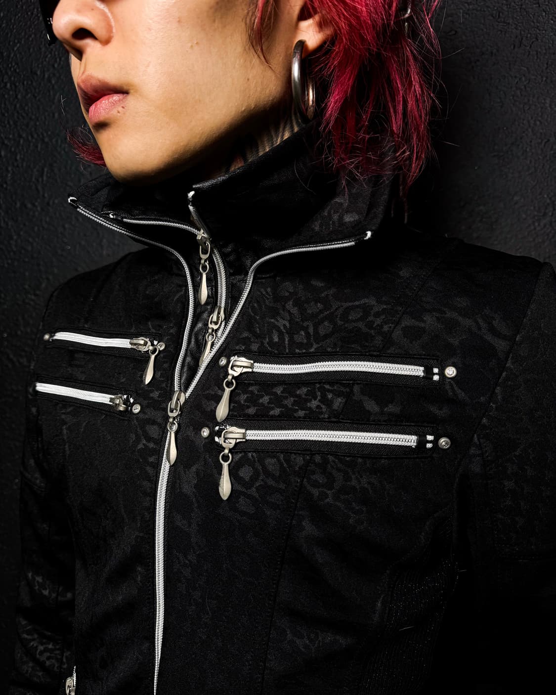 Xfrm – Black Leopard Fur Collar Jacket   상품이미지3